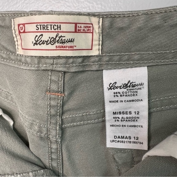 Levi Strauss Signature Straight Leg Cropped Pants Sz 12 Gray Work Casual - Picture 3 of 6